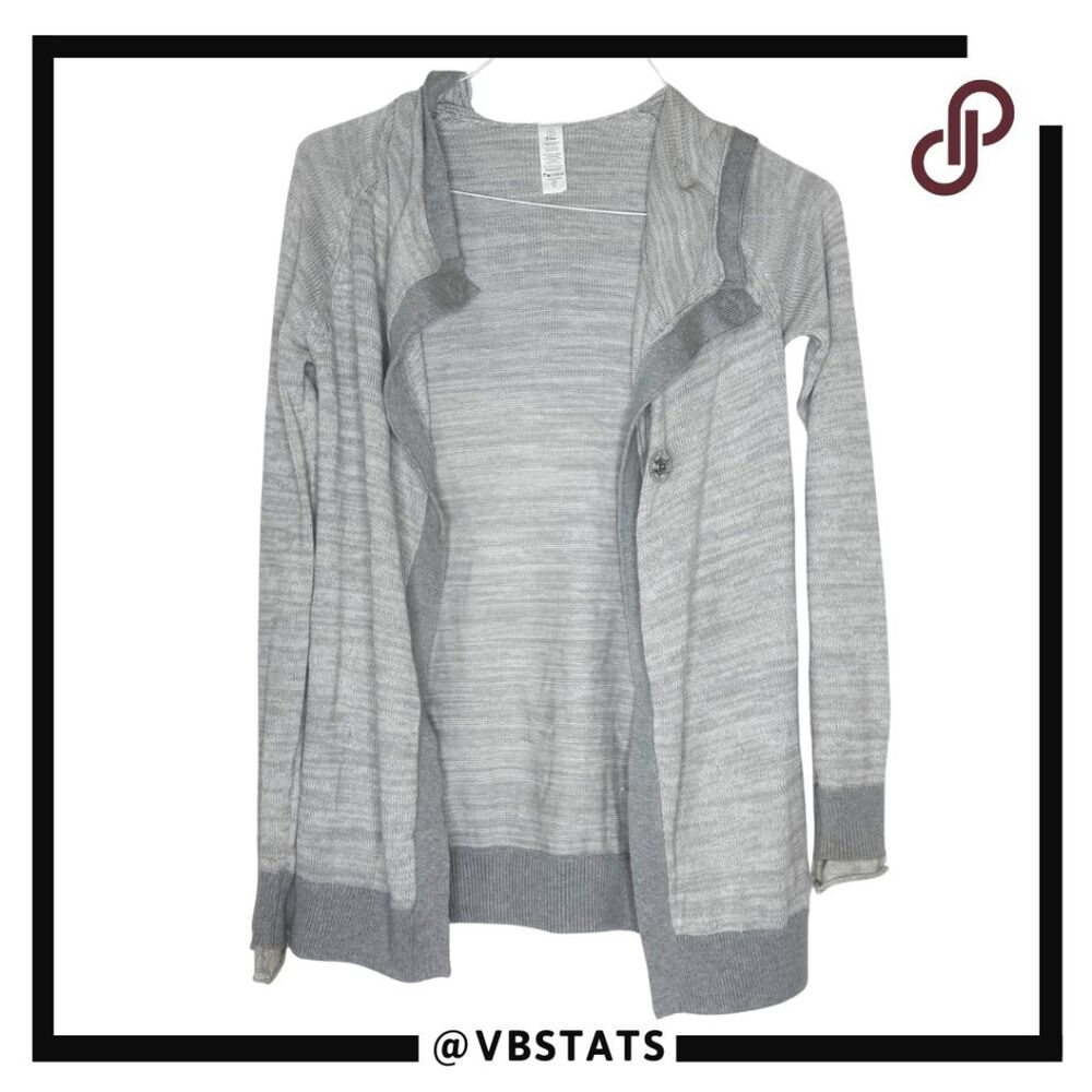 Ivivva By Lululemon Youth Girls Back To Rythmn Wrap Hooded Cardigan Gray Size 10